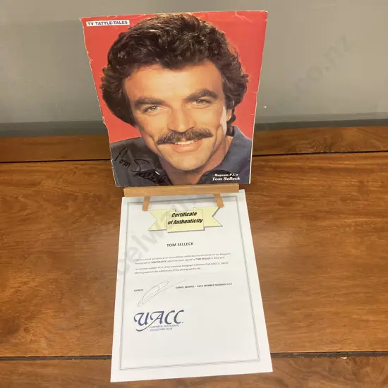 Tom Selleck "Magnum P.I" Signed TV Tattle-Tales Magazine Picture With Authentication. 27 x 21cm